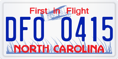 NC license plate DFO0415