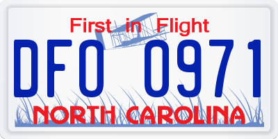NC license plate DFO0971
