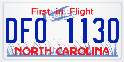 NC license plate DFO1130