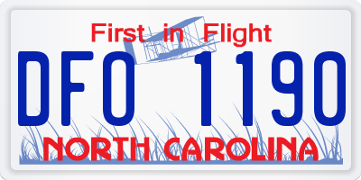 NC license plate DFO1190