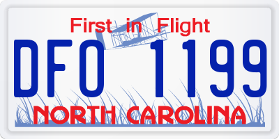 NC license plate DFO1199