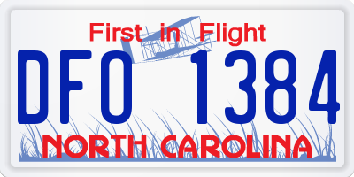 NC license plate DFO1384