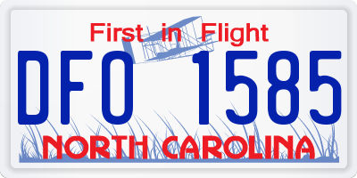 NC license plate DFO1585
