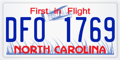 NC license plate DFO1769