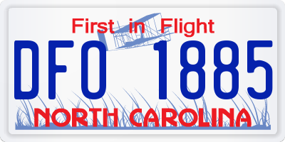NC license plate DFO1885