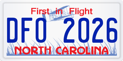 NC license plate DFO2026