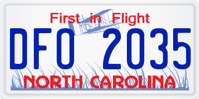 NC license plate DFO2035