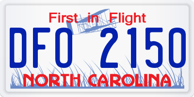 NC license plate DFO2150
