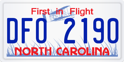 NC license plate DFO2190