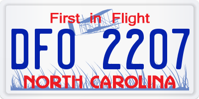 NC license plate DFO2207
