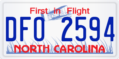 NC license plate DFO2594