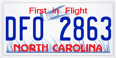 NC license plate DFO2863