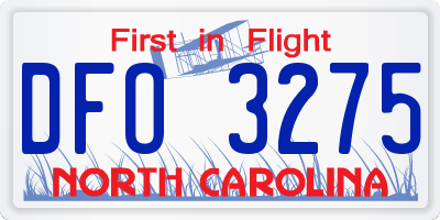 NC license plate DFO3275