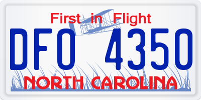 NC license plate DFO4350