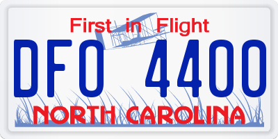NC license plate DFO4400