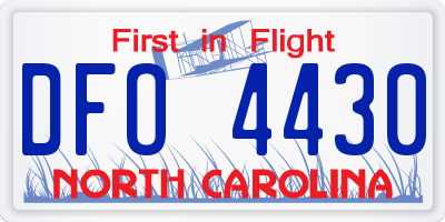 NC license plate DFO4430