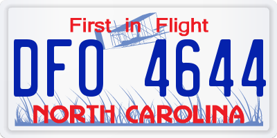 NC license plate DFO4644