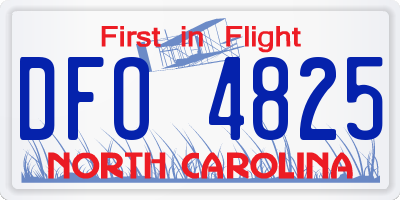 NC license plate DFO4825
