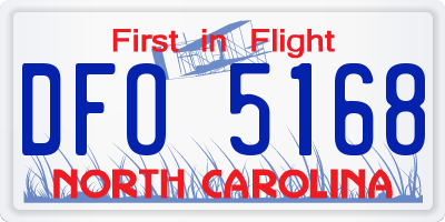 NC license plate DFO5168
