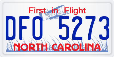 NC license plate DFO5273
