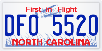 NC license plate DFO5520