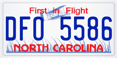 NC license plate DFO5586