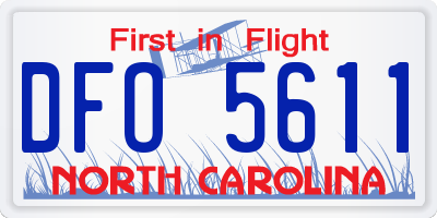 NC license plate DFO5611