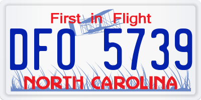 NC license plate DFO5739