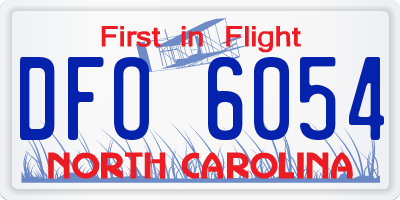 NC license plate DFO6054