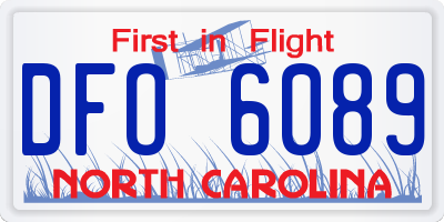 NC license plate DFO6089