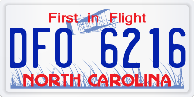 NC license plate DFO6216