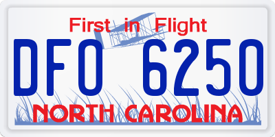 NC license plate DFO6250