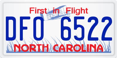 NC license plate DFO6522