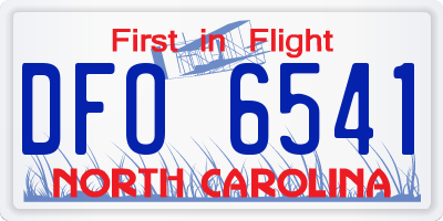 NC license plate DFO6541