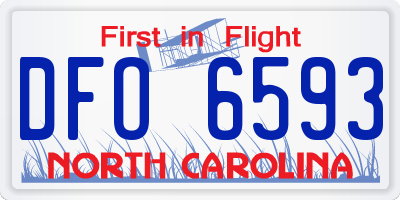 NC license plate DFO6593
