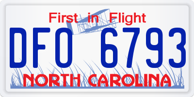 NC license plate DFO6793