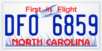 NC license plate DFO6859
