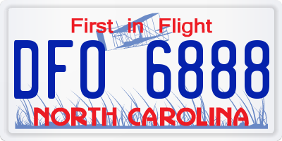 NC license plate DFO6888