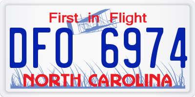 NC license plate DFO6974