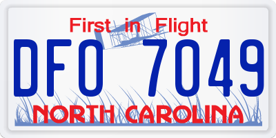 NC license plate DFO7049