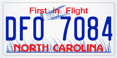 NC license plate DFO7084