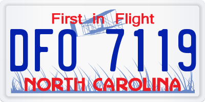 NC license plate DFO7119