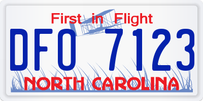 NC license plate DFO7123