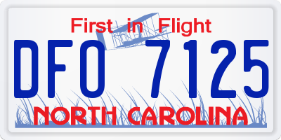 NC license plate DFO7125