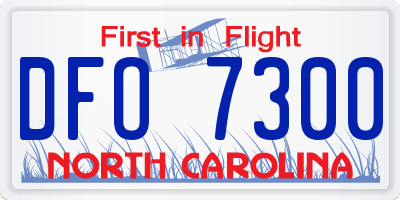 NC license plate DFO7300