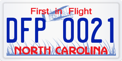 NC license plate DFP0021
