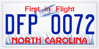 NC license plate DFP0072