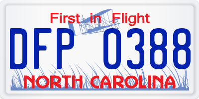 NC license plate DFP0388