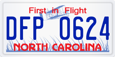 NC license plate DFP0624