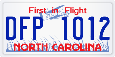 NC license plate DFP1012